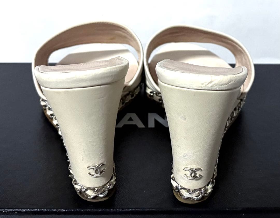 aaa！CHANELシャネル☆ウェッジソールサンダル&保管ケース・袋