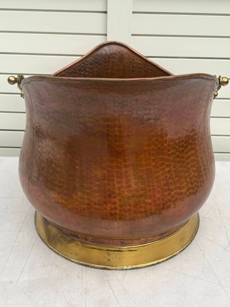 イタリア銅製バケツ☆花入れ☆物入