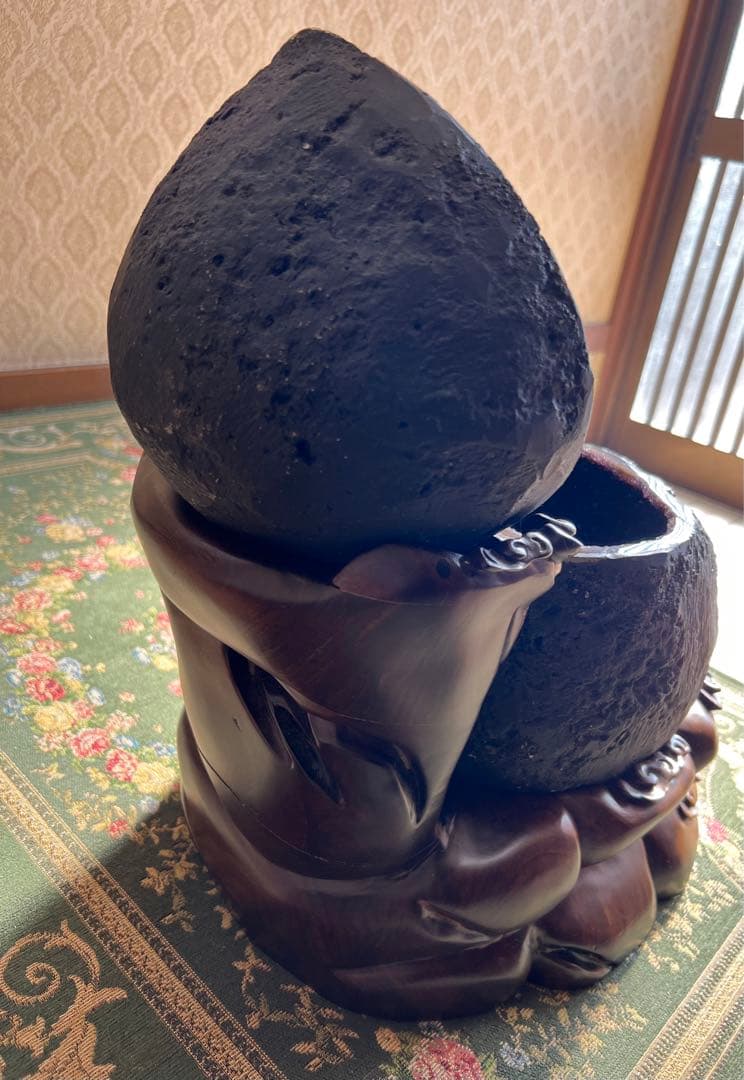 ✨超希少✨　最強パワーストーン　逸品一点物　ペア濃紫水晶ドーム　台座付き