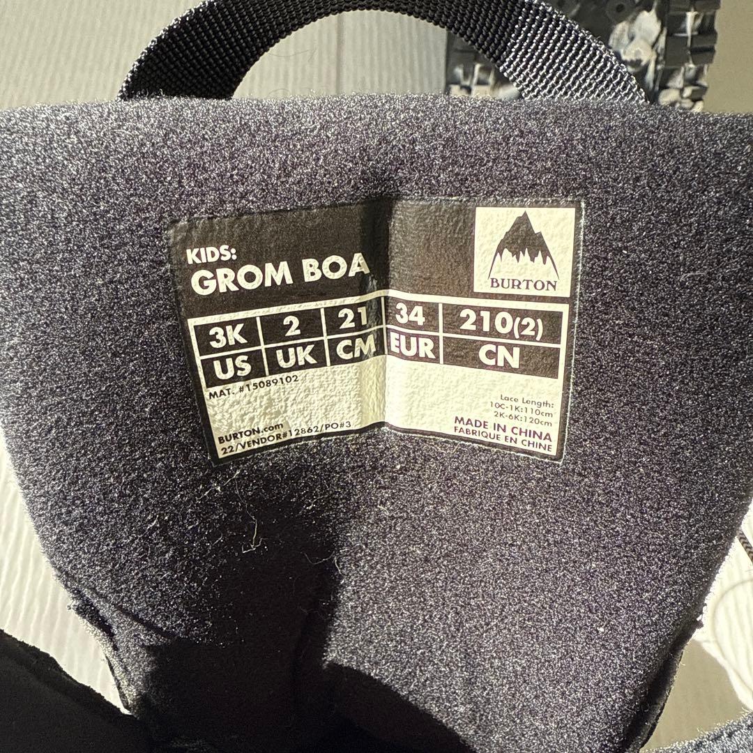 K*F様 Burton Grom BOA 子ども用スノーボードブーツ