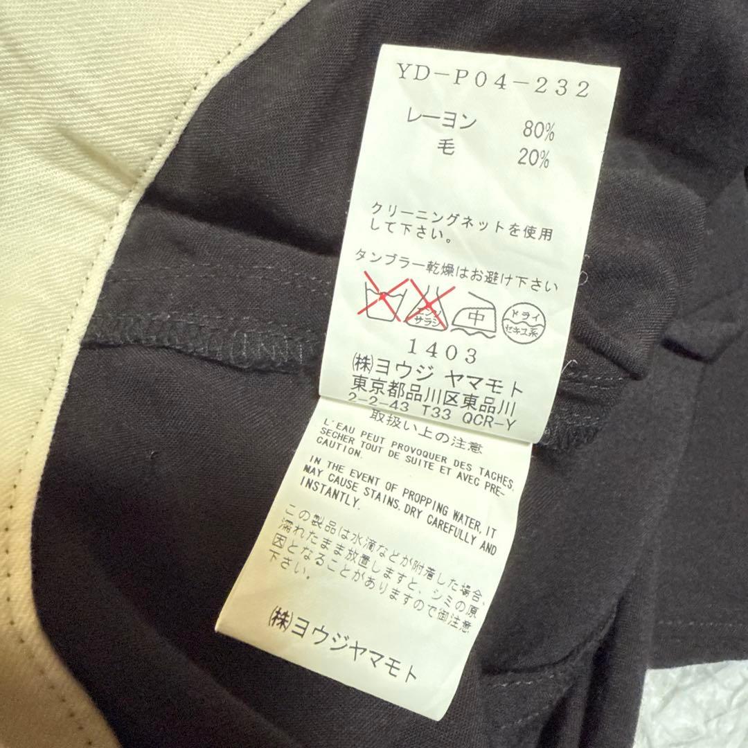 美品☆ ワイズ Y's レーヨンドットプリントパンツ ブラックベージュ サイズ2