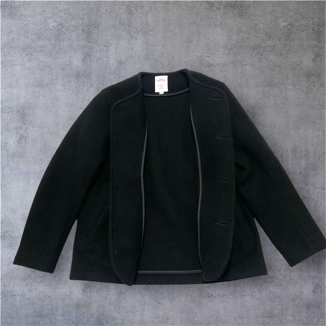 ダントン ウールモッサ ノーカラー　ジャケット　カラーレス　M