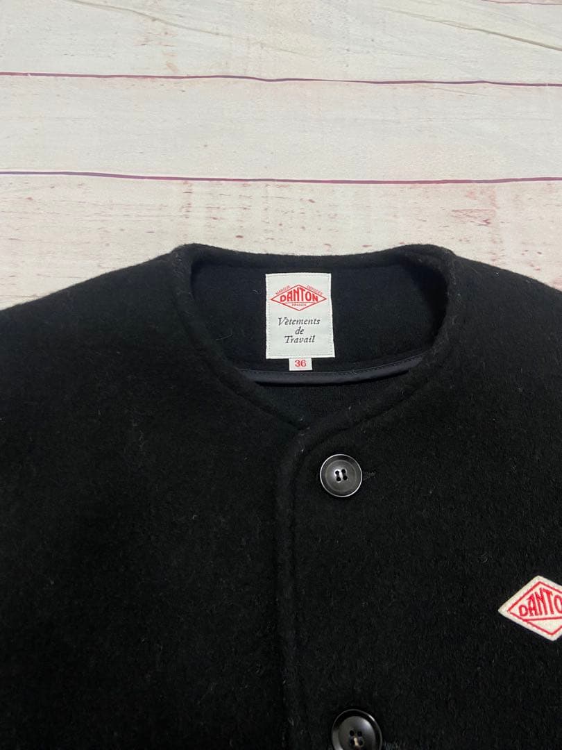 ダントン ウールモッサ ノーカラー　ジャケット　カラーレス　M