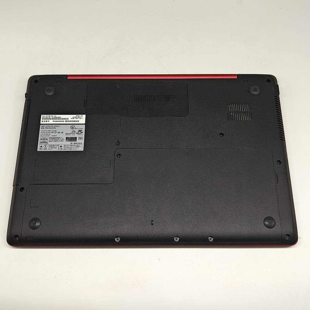 【富士通】AH53 高性能i7 SSD256GB 8GB レッド ノートPC