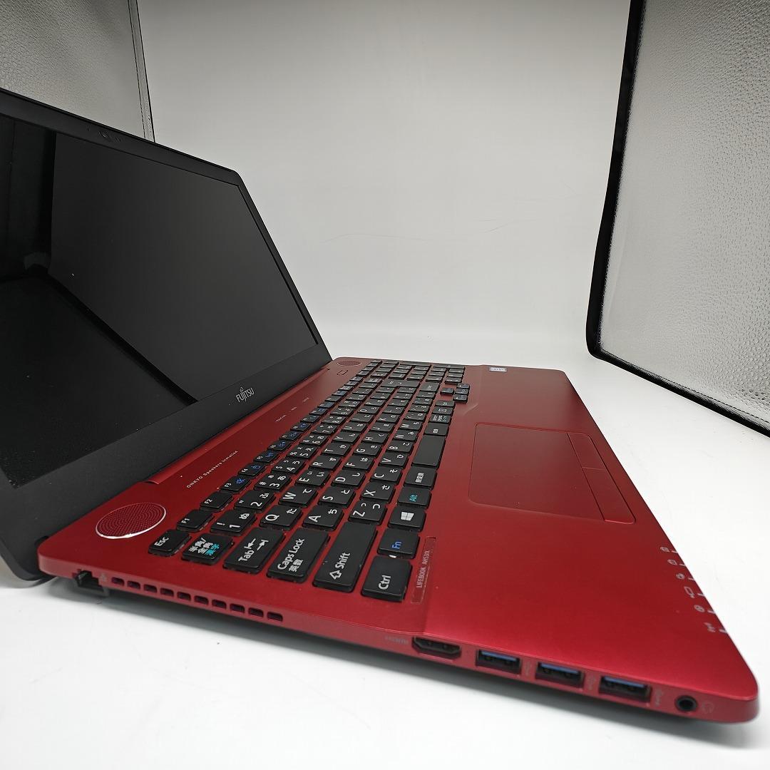 【富士通】AH53 高性能i7 SSD256GB 8GB レッド ノートPC