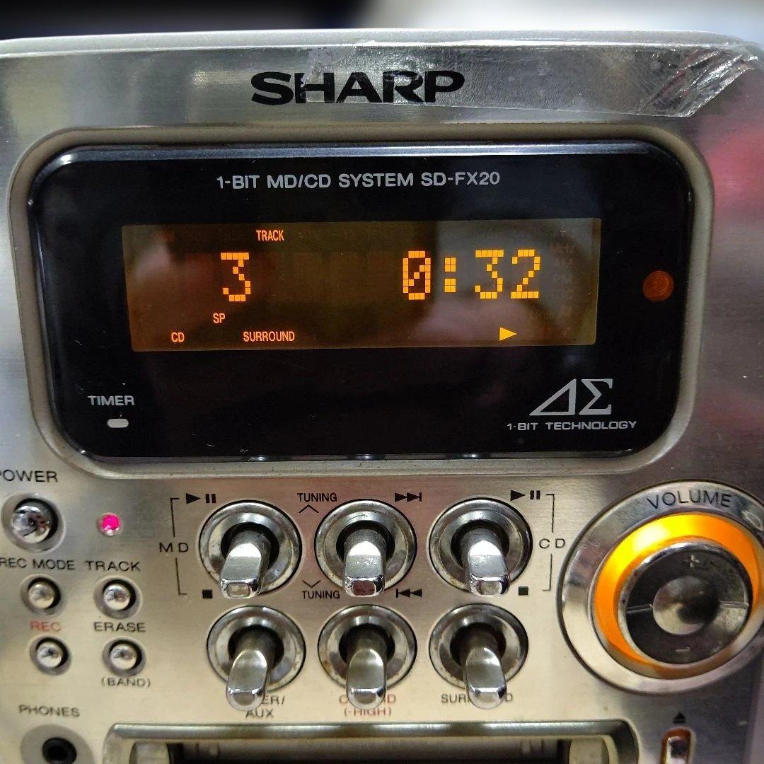 ジャンク品 SHARP 1ビットMD/CDシステム SD-FX20-G