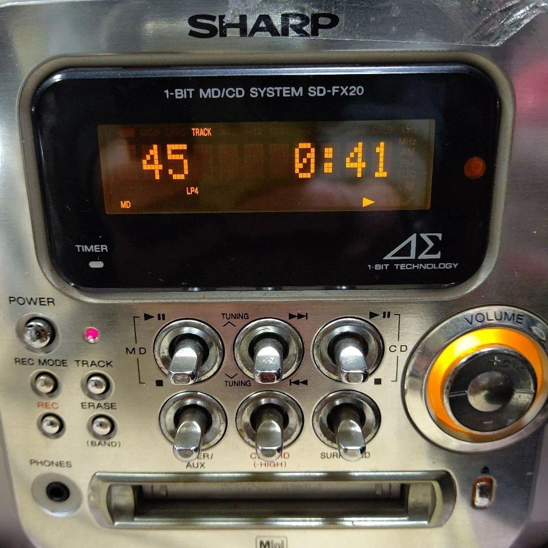 ジャンク品 SHARP 1ビットMD/CDシステム SD-FX20-G