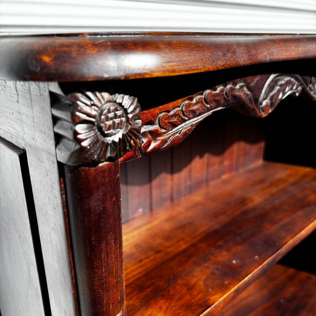 ロココ調 アンティーク家具 オープンブックケース キャビネット本棚 飾り棚