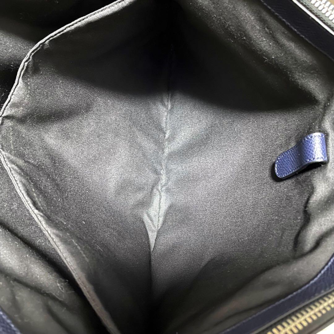 COACHコーチ 2wayレザービジネスバッグネイビー肩掛け可能A4収納可能