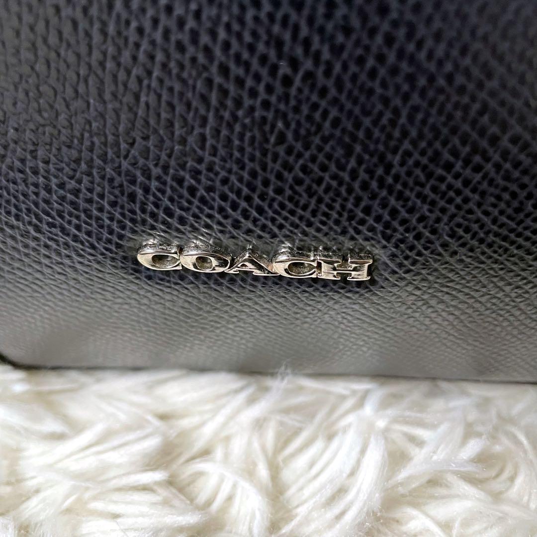 COACHコーチ 2wayレザービジネスバッグネイビー肩掛け可能A4収納可能