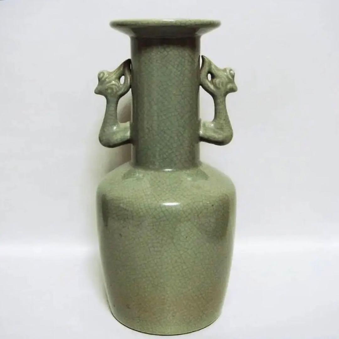 136『中国美術 青磁 花入壺』　　/骨董品 古美術 古玩 アンティーク