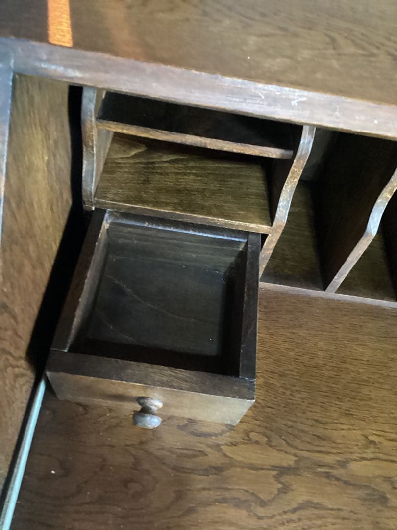 イギリスアンティーク　ライティングビューロー　デスク　キャビネット