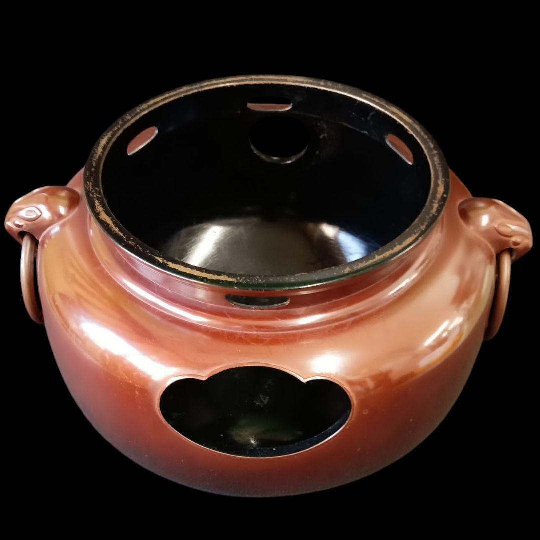 釜師 般若勘渓 肩衝釜添 唐銅鬼面風炉 朝鮮切合環 銀摘み 茶釜 風炉