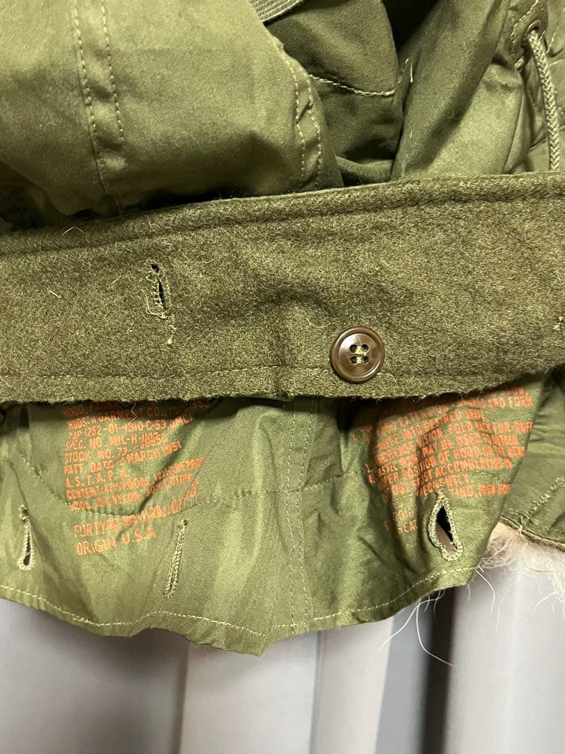 【超美品　デッド】米軍実物　M-51 リアル　コヨーテファー付フード　ワイヤー入