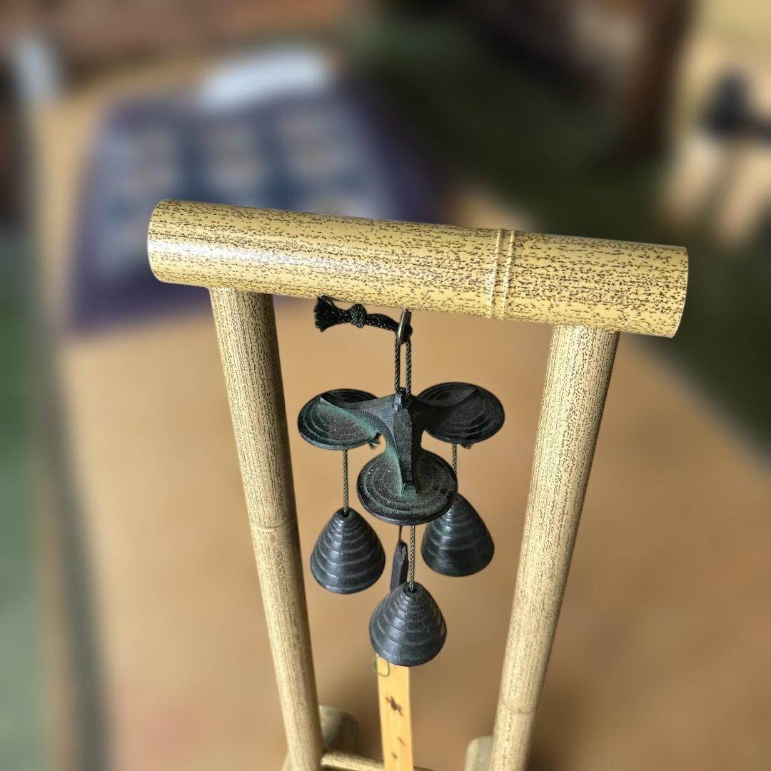 三重奏風鈴　人工竹風鈴スタンド付き