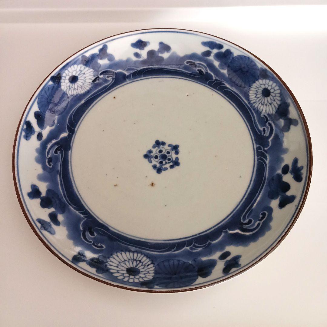 古伊万里　染付皿　20センチ