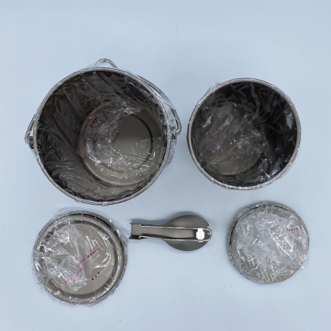 チタンカップ 750mlポット＋450mlマグカップ＋軽量フォーク/スプーン