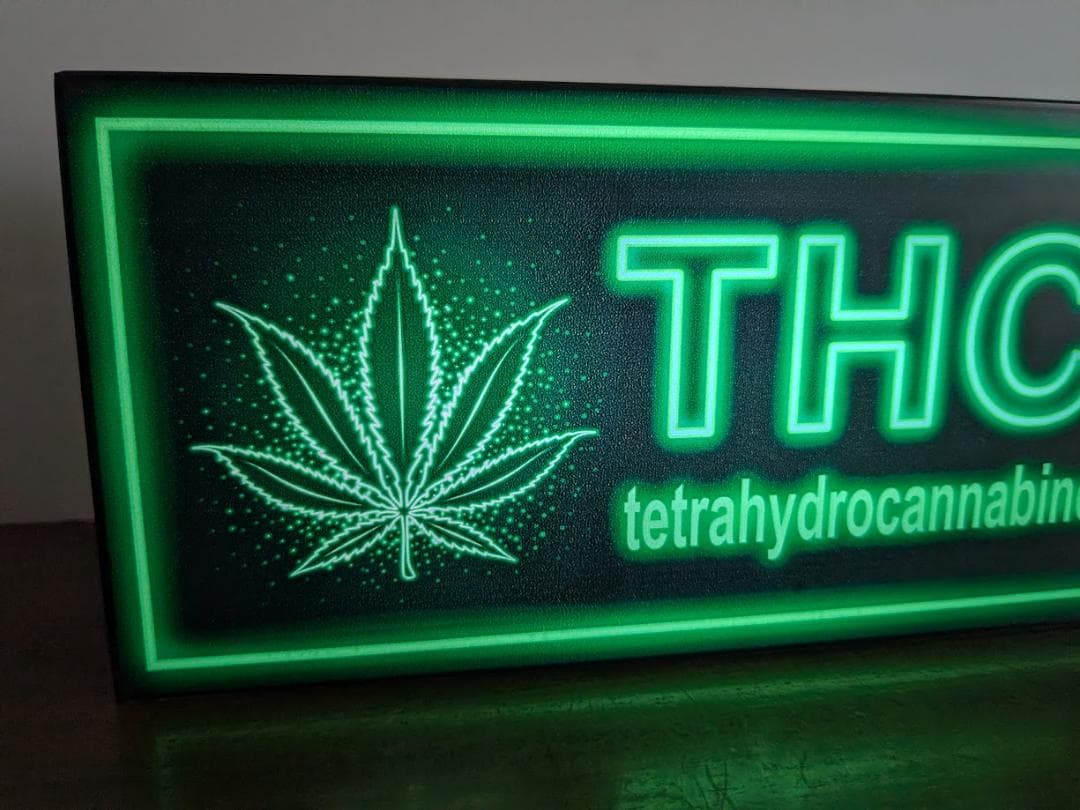 【Lサイズ】大麻 マリファナ ガンジャ THC 看板 置物 雑貨 ライトBOX
