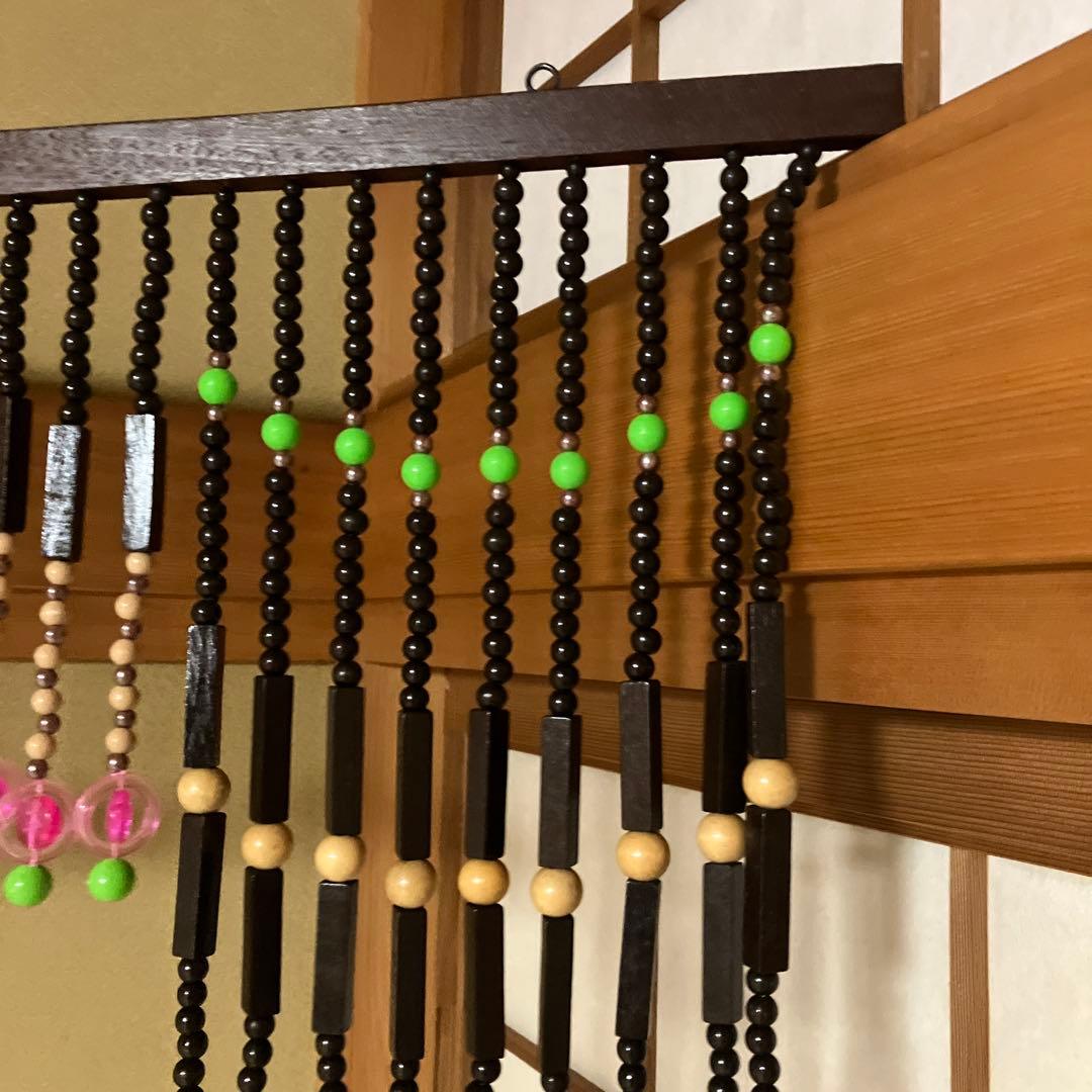 木製ビーズのれん 珠のれん