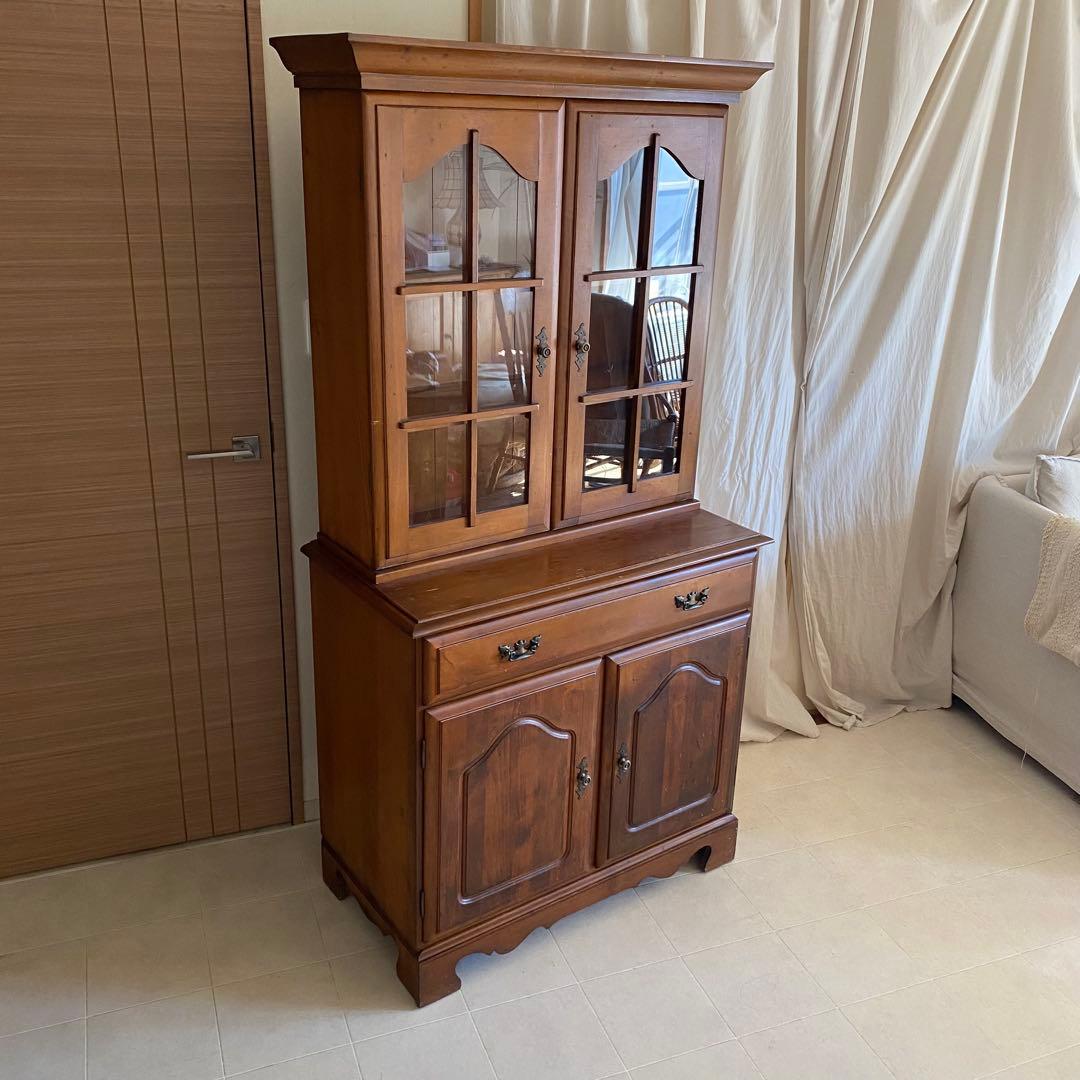 アンティーク　キャビネット　カップボード　シェルフ　食器棚　アメリカ製　北欧