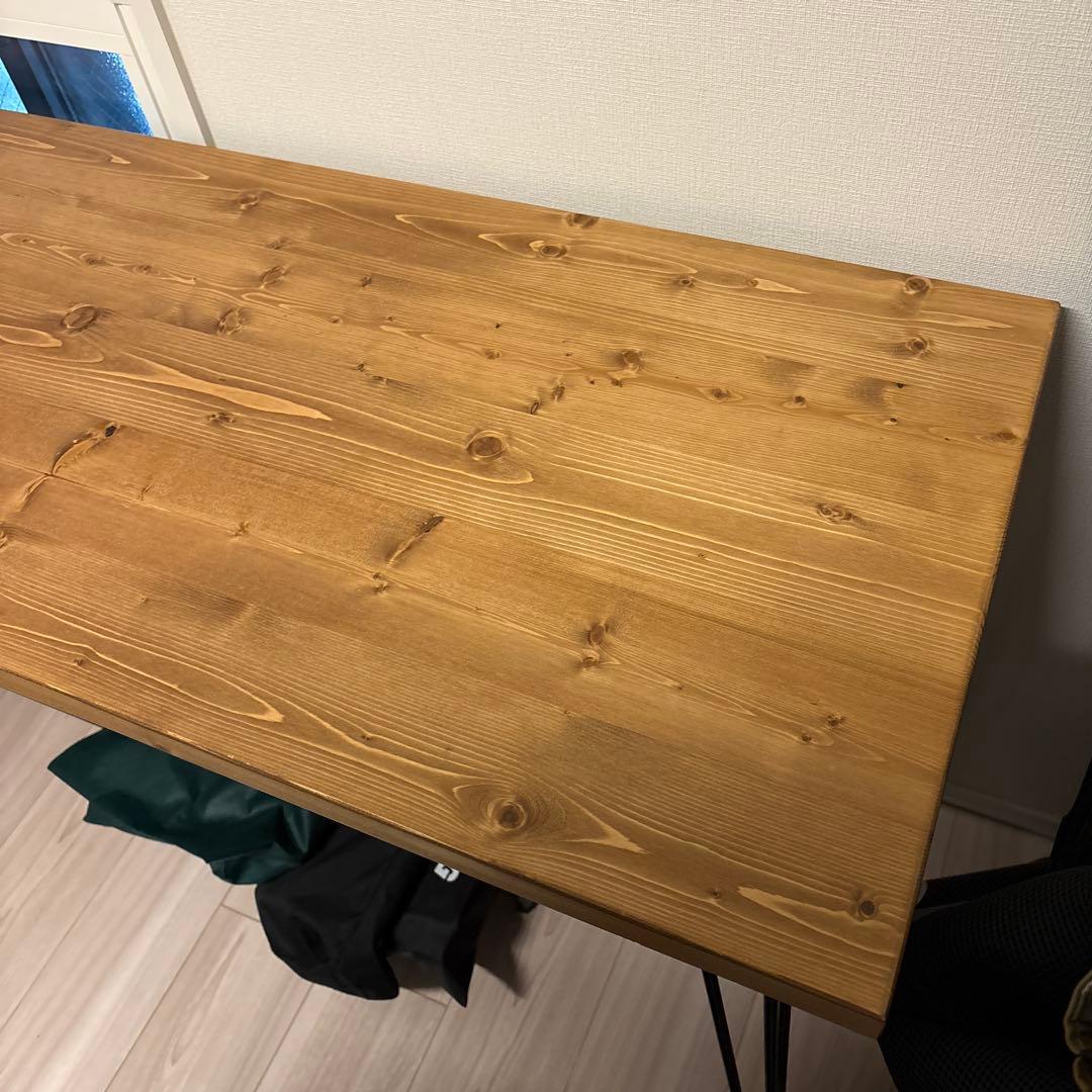 140cm L字デスク　天然木使用　インダストリアル調　ヴィンテージ