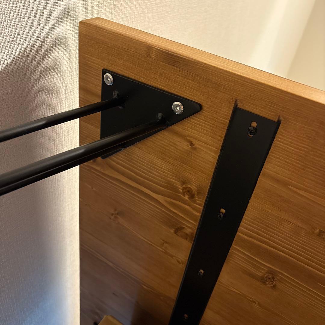 140cm L字デスク　天然木使用　インダストリアル調　ヴィンテージ