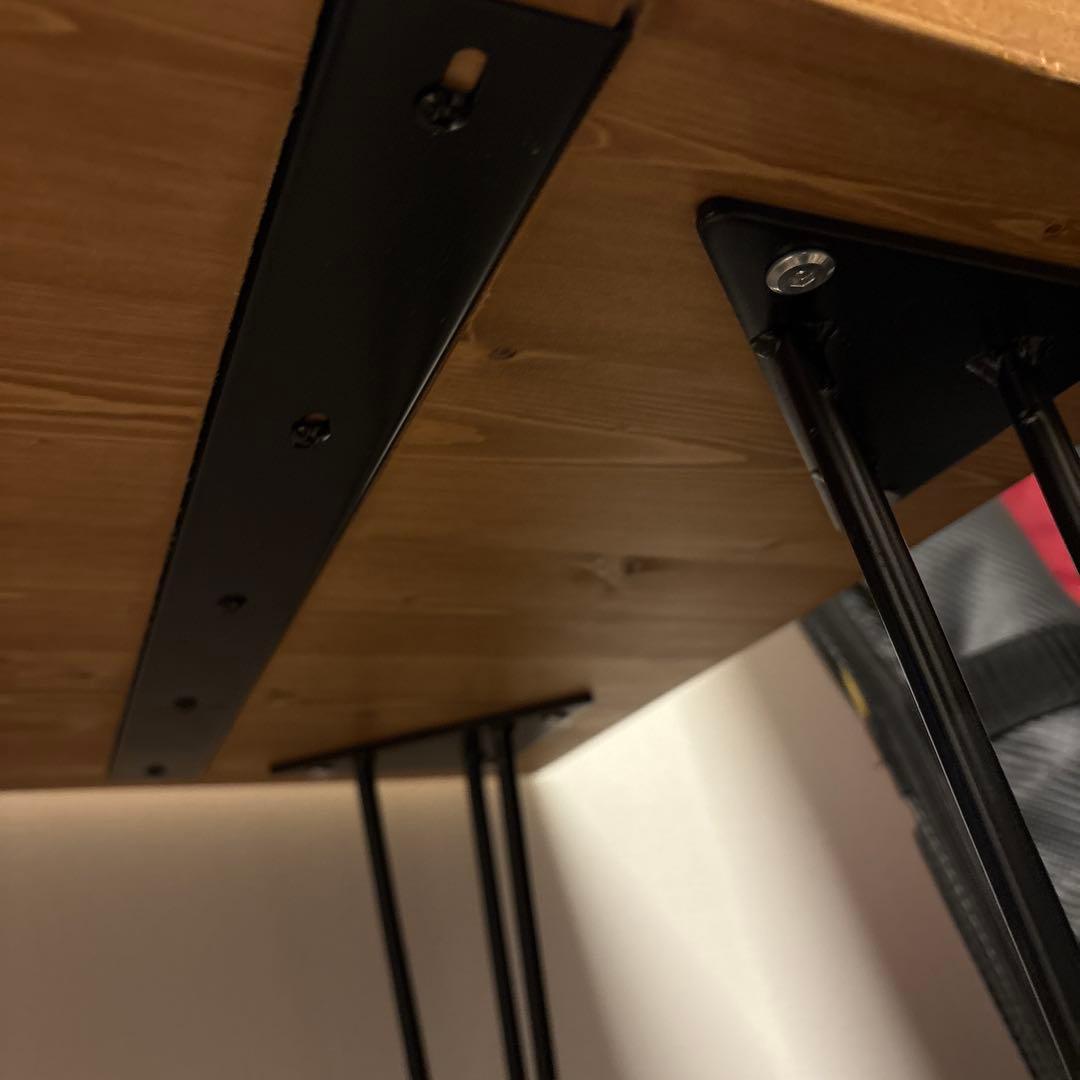 140cm L字デスク　天然木使用　インダストリアル調　ヴィンテージ