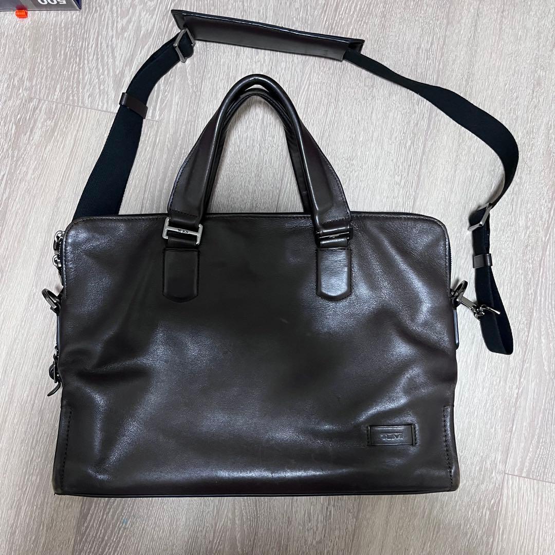 ヨ*シ様 TUMI ダークブラウン レザー ビジネスバッグ