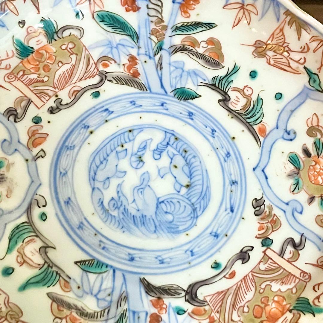 古伊万里　小皿　五客セット　色絵　赤