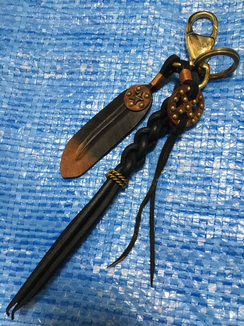 CALEE★KNITTING LEATHER KEY RING⬛︎キーリング⬛︎本革