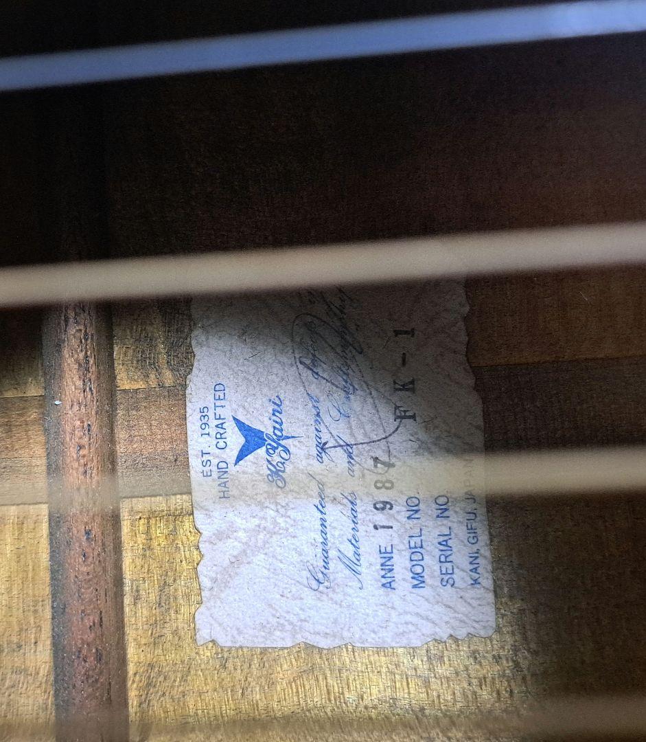 K.yairi FK-1初期ヘッド花彫刻　ヴィンテージアコースティックギター