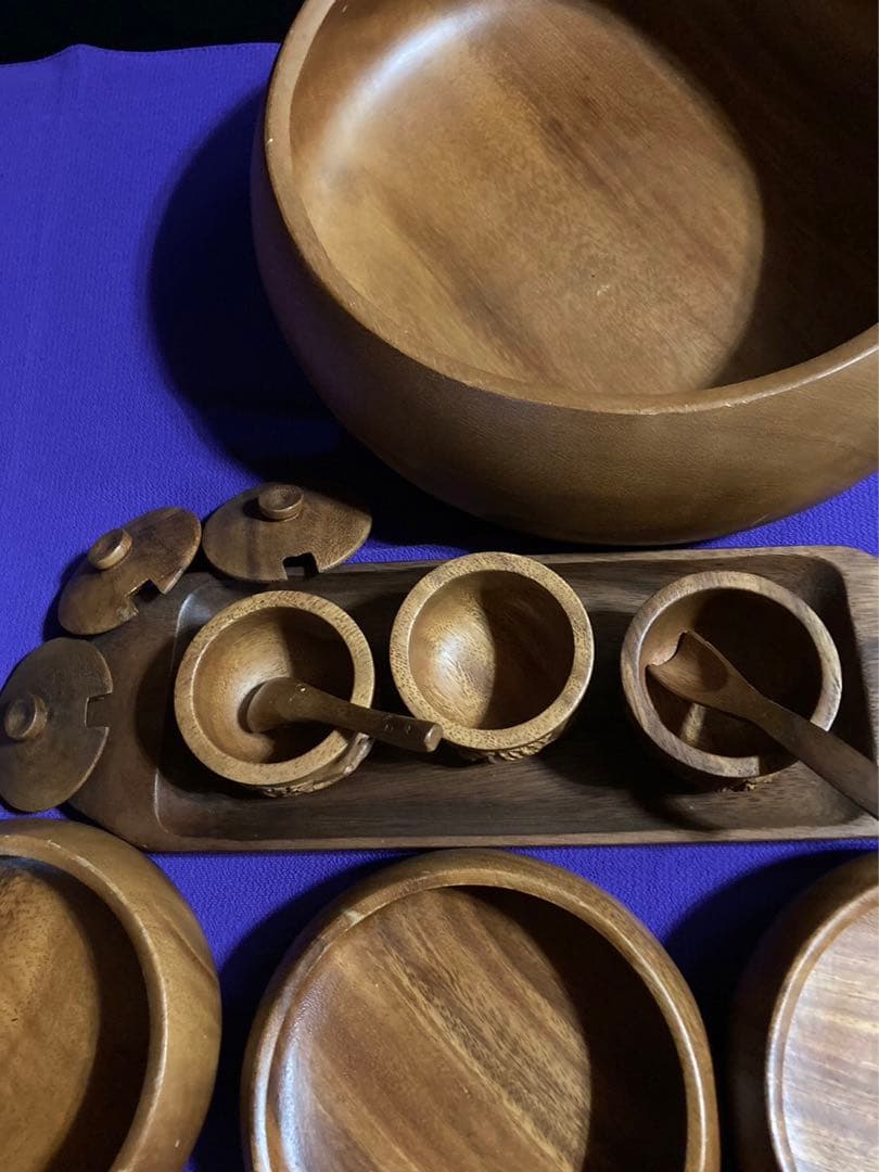 天然木食器♦️ヴィンテージ47点セット♦️BBQに◎ 海外製オーダー♦️補償付　送料込