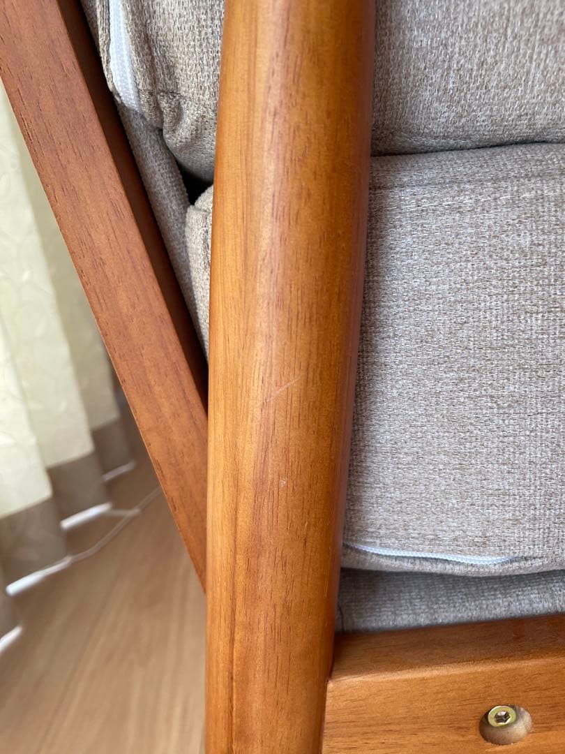 北欧風3人掛けソファ ベージュ