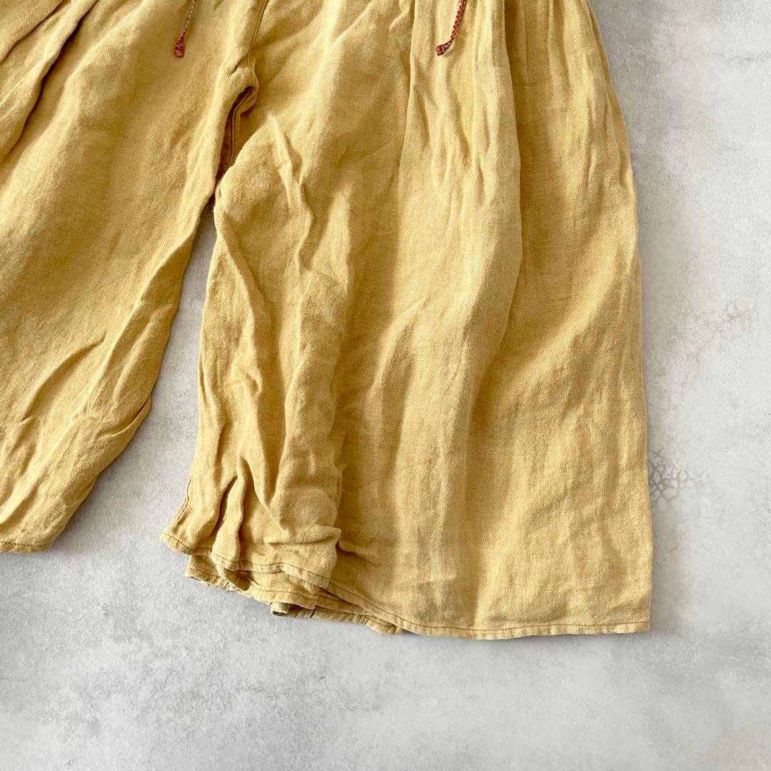 KAPITAL アミッシュパンツ ギャザー 変形 リネン ラップ ガウチョ 1