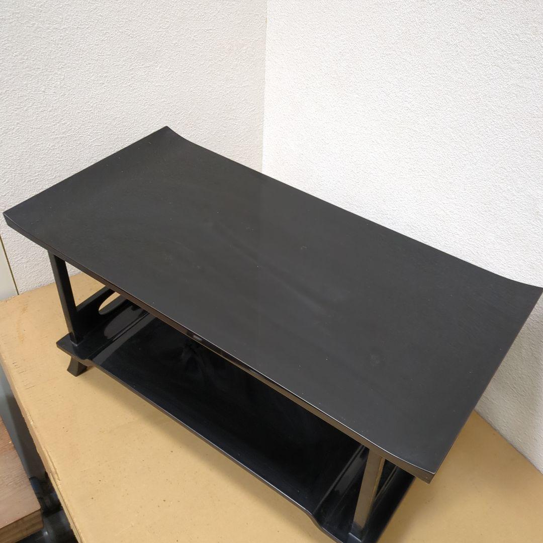 ボス　骨董　飾り台　木製　漆器　真塗　台　二段