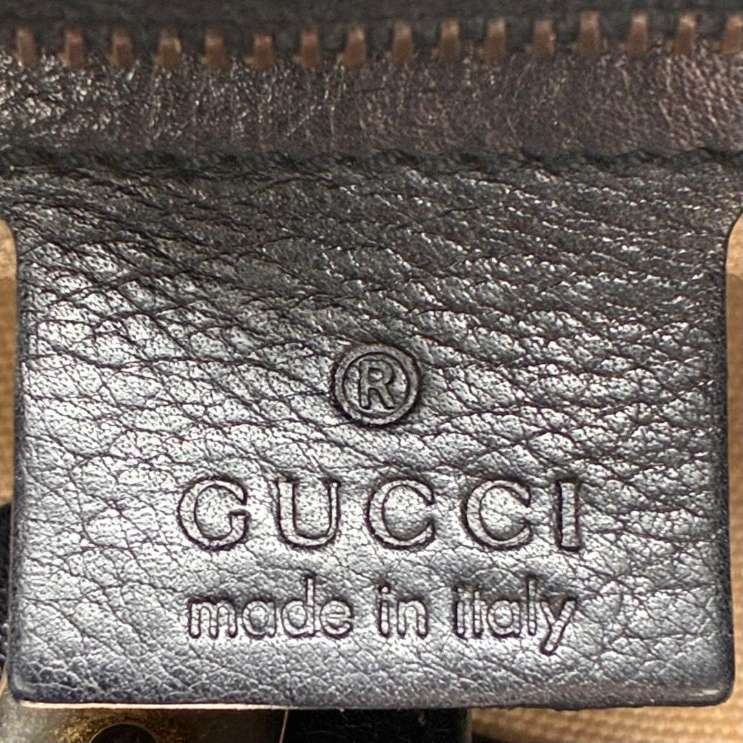 GUCCIグッチ バンブー ハンドバッグ レディース 黒 レザー ヴィンテージ