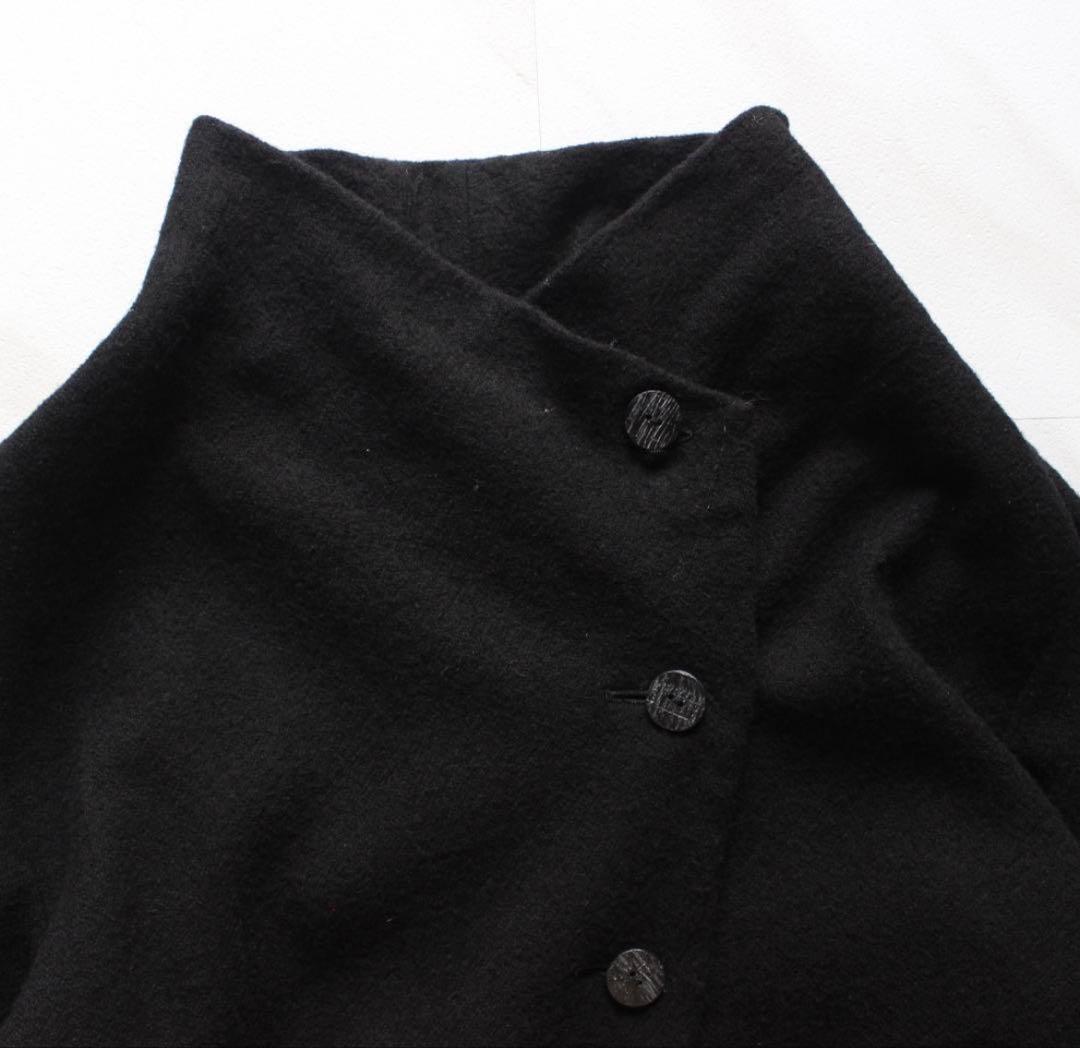 慈雨 変形 ニット ジャケット Lサイズ ウール ブラック