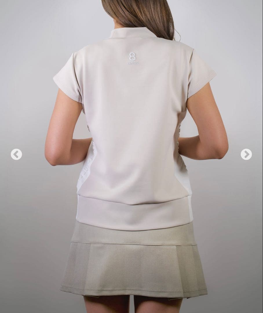 8YARDS 定番 モックネック ラテ L ハイネック 接触冷感