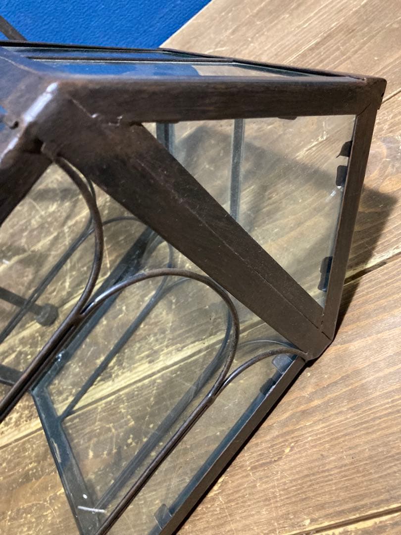 ガラス　ガーデン雑貨　ディスプレイ　花台　フラワースタンド　アイアンスタンド