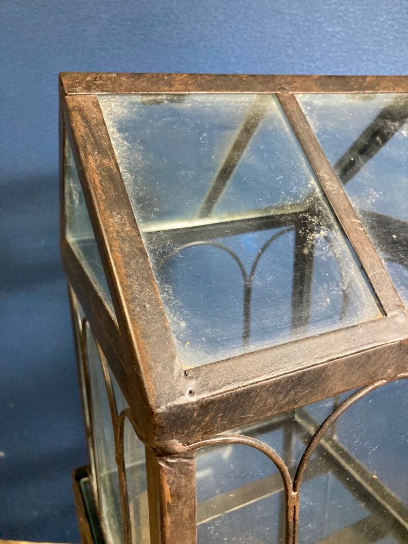 ガラス　ガーデン雑貨　ディスプレイ　花台　フラワースタンド　アイアンスタンド