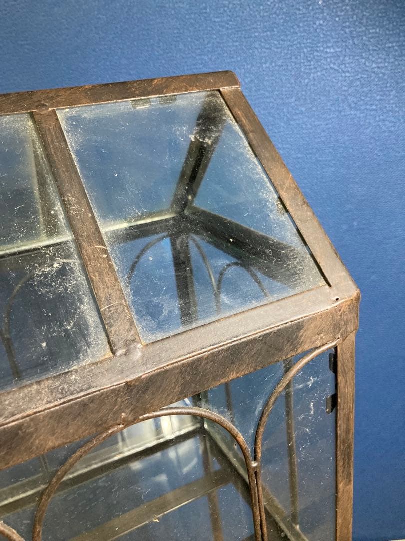 ガラス　ガーデン雑貨　ディスプレイ　花台　フラワースタンド　アイアンスタンド