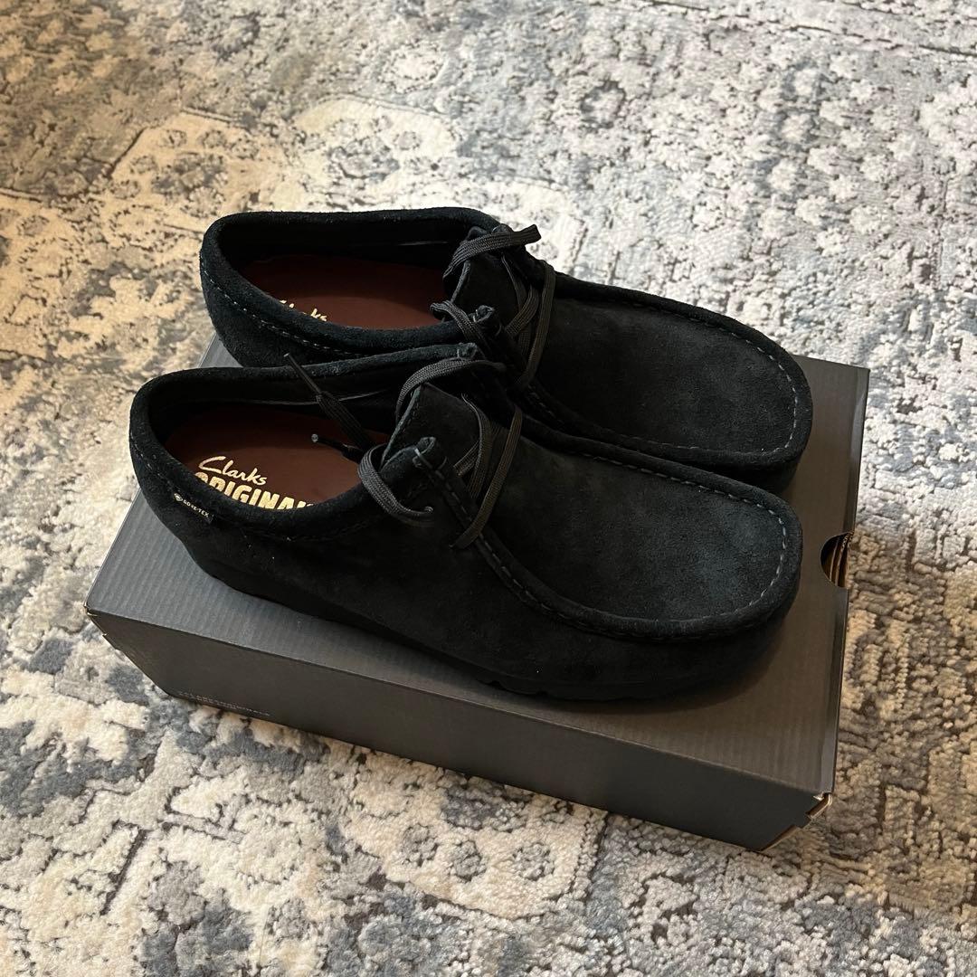 靴 Clarks Wallabee GORE-TEX Black Suede UK8