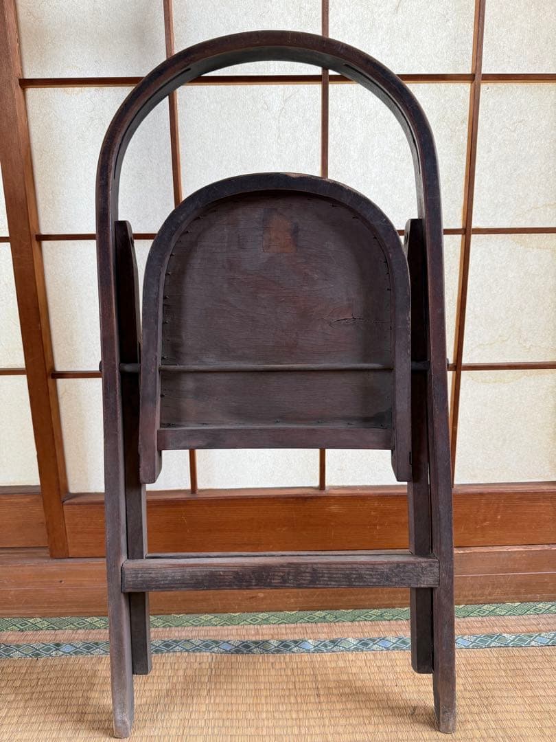 【O-1861】折りたたみイス フォールディングチェア 昭和レトロ アンティーク