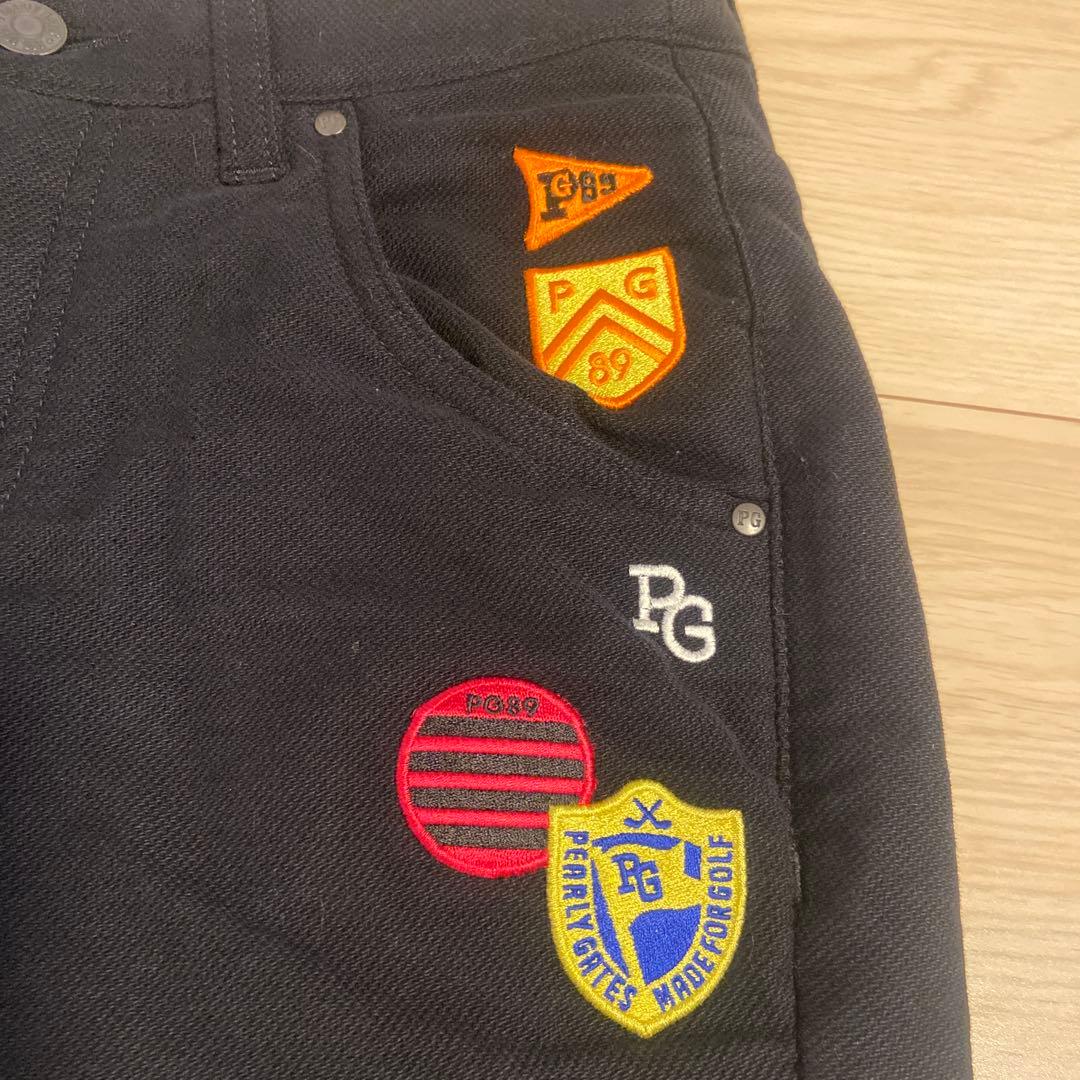 【ほぼ新品】PG 刺繍パッチ付き黒スキニーパンツ