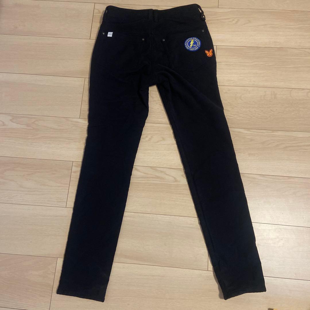 【ほぼ新品】PG 刺繍パッチ付き黒スキニーパンツ
