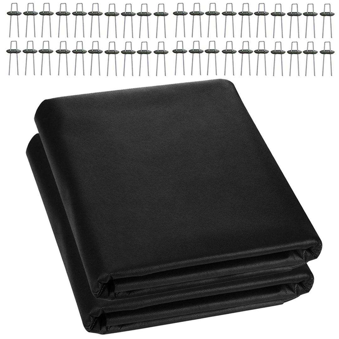 防草シート 固定ピン40本&黒丸40枚付き 1mx10ｍ2個