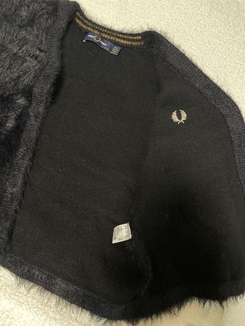 FRED PERRY ブラックカーディガン UK 10