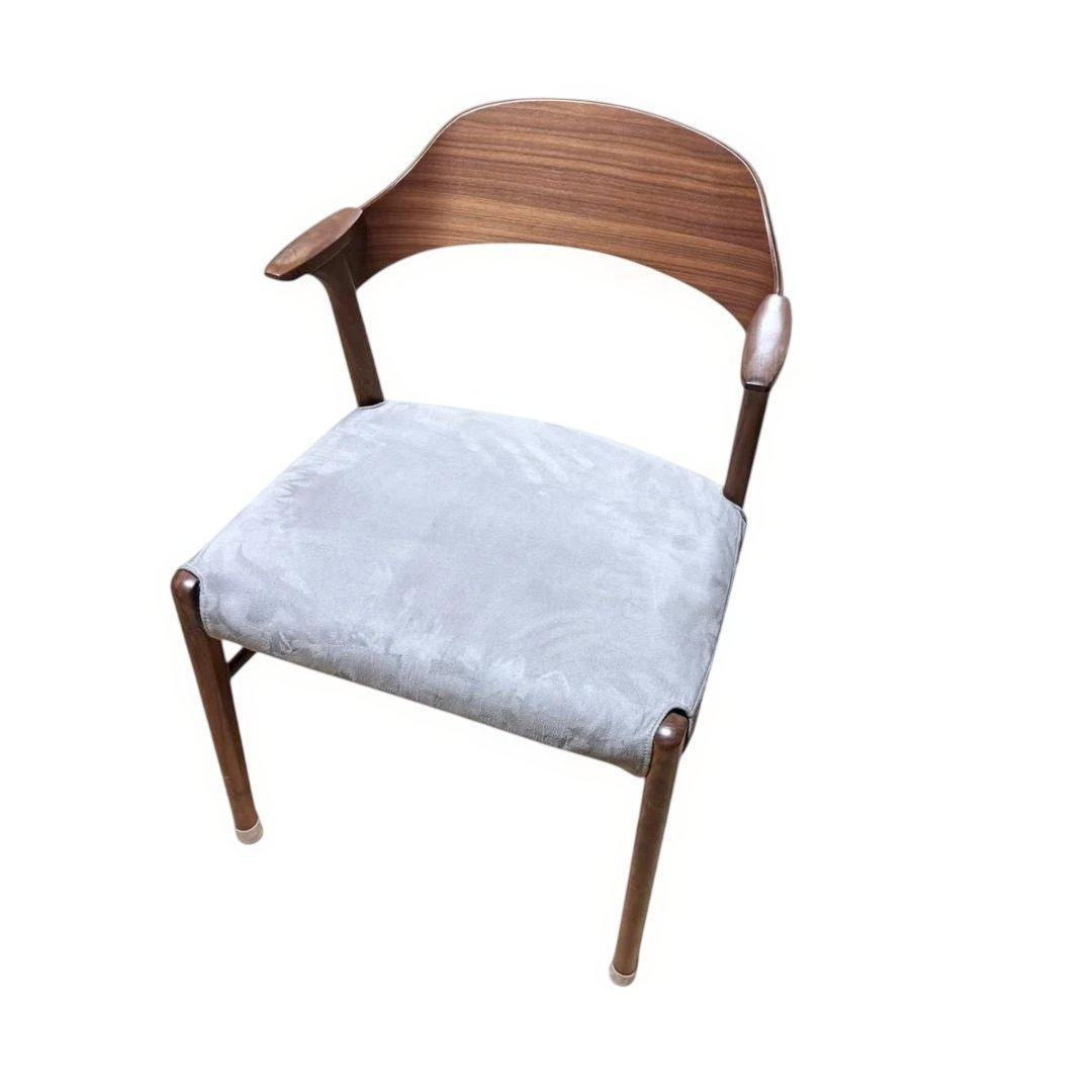 PARTENZA　セミアームチェア 2脚セット ウォルナット 替えカバー付