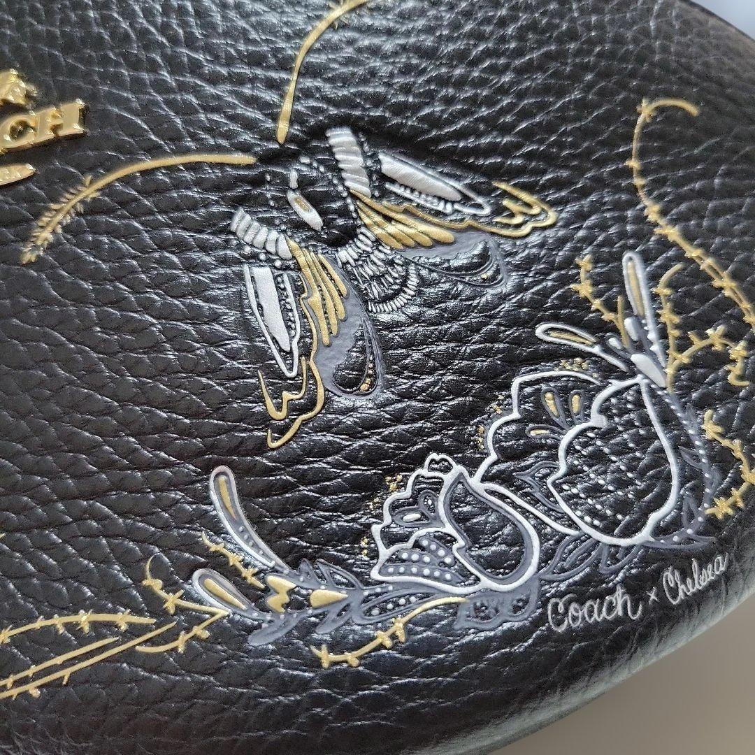 COACH　皮革ウエストポーチ、ボディバック刺繍デザイン【極美品】