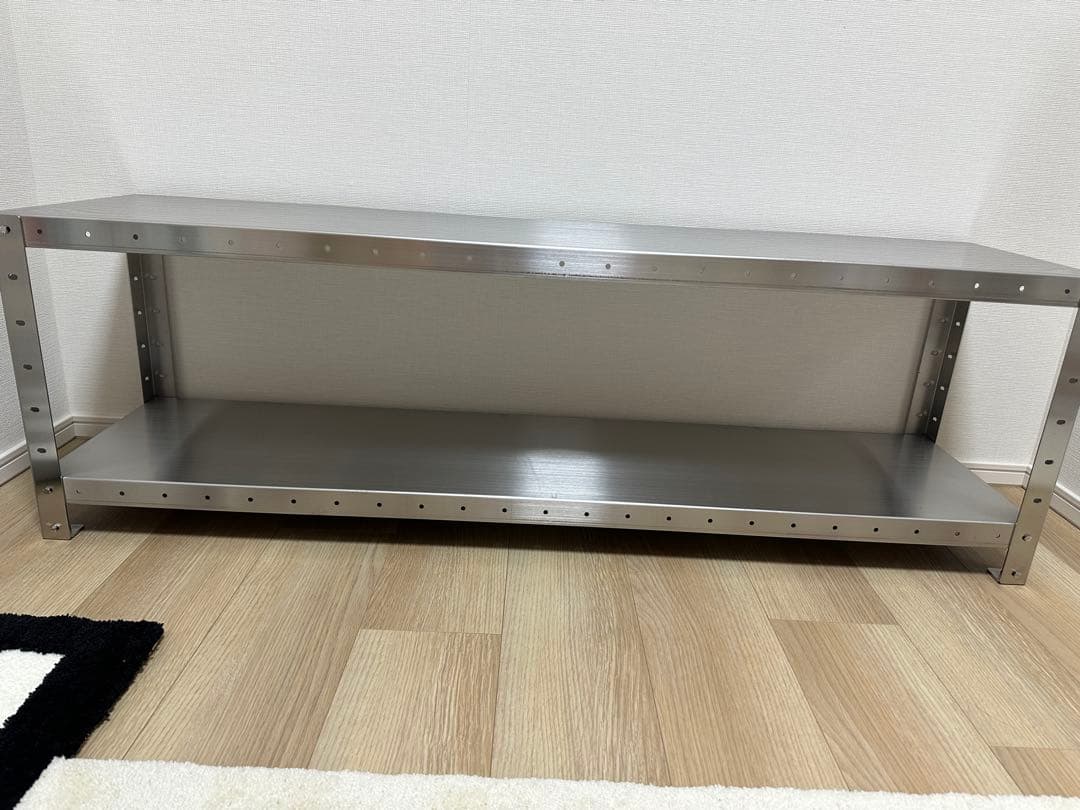 MILLS ステンレス製 テーブル ベンチ 棚 ラック ガラス モダン